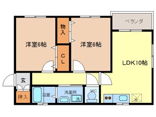 枇杷島駅 徒歩21分 2階の物件間取画像